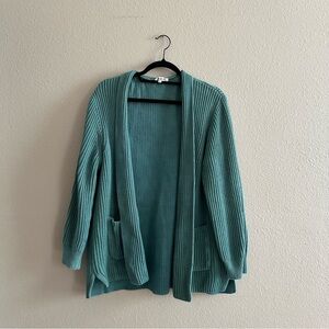 Madewell Teal Knit Long Cardigan